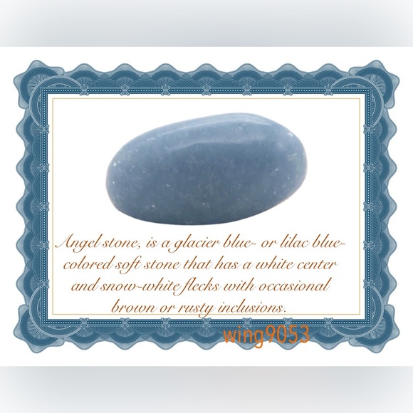 Blue Smooth Anhydrite Angelite Necklace 15”-16” - Picture 12 of 13